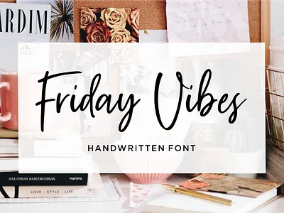 Friday Vibes // Handwritten Font alphabet art bold calligraphy design font graphic joy letter lettering modern retro sign signature simple typeface typographic typography urban vintage