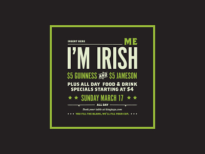 I'm Irish design green irish logo saint paddys saintpatrickday typelockup typogaphy