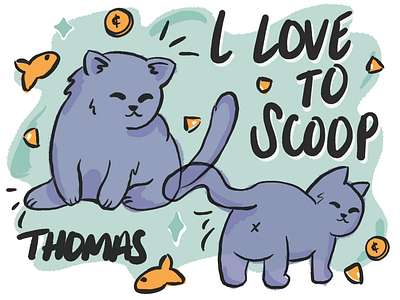 Thomas cat cats cute illustration lettering moar cats