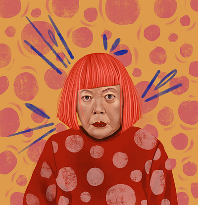 Yayoi Kusama art design digital illustration illustrator portrait portrait art