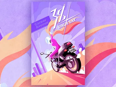 Happy 38 girl's day！ 38 bike career girl illustration motor women