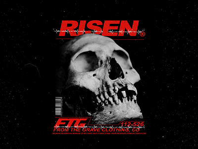 Risen - From The Grave Clothing Co. apparel band brand branding clothing design graphic graphicdesign hardcore illustration lettering logo merch oldskool posty skull tattoo typography vector vintage