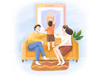 child lock child lock family illustation parent