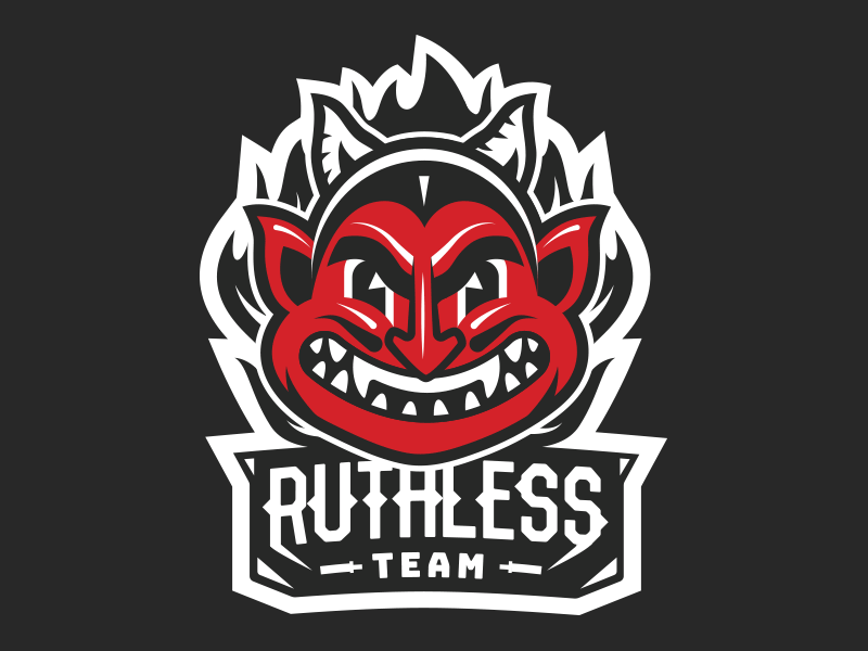 RUTHLESS character crossfit demon devil illustration ruthless t shirt type