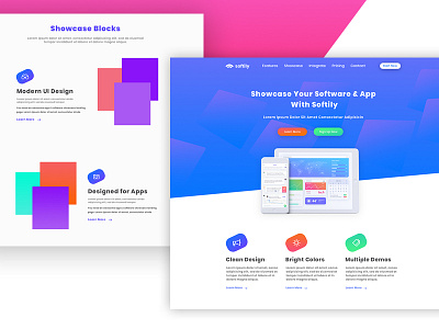 Softily - App & Software showcase psd template landing page psd template responsive webdesign softily ui ux web design website