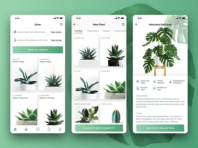 Grow iOS App daily reminder app design ios app iphone app plants plants app reminder ui ui ux ui design ui ux design uidesign ux design visual design