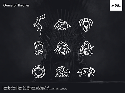 GOT - NINE HOUSES LOGO art design gameofthrones illustrator logo