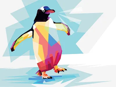 Penguin Adventure - WPAP PopArt abstrack adventure animal animal art animation art art director background branding character color design full color illustration monster popart poster vector wpap zoo