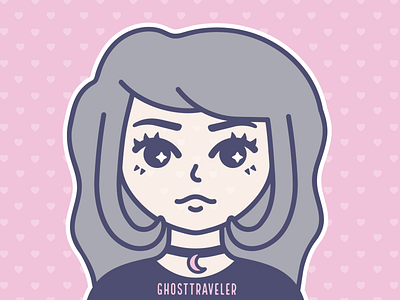 Self Portrait | 2019 adobe illustrator avatar branding design ghosttraveler graphic design graphic designer icon illustration line art logo pastel vector witchy