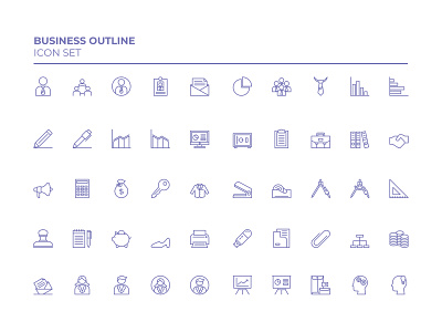Business Outline business design flat icon modern office outline vector