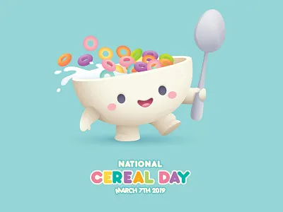 Cereal Day adobe illustrator advertising character design cute illustration kawaii mascot sweet vector