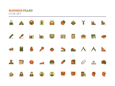 Business Filled Line business design flat icon modern office