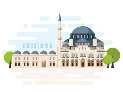 Şehzade Camii / Sehzade (Prince) Mosque architechture architectural design cami cartoon design flat flat design icon illustration illustrator istanbul mimar sinan mosque prince mosque turkey vector windows şehzade camii şehzadebaşı cami