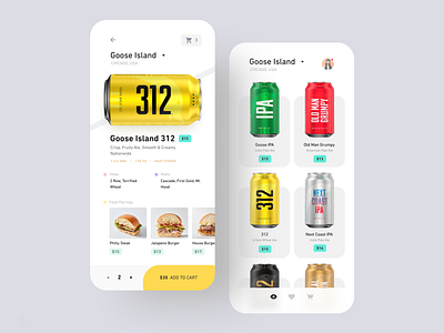 Beer Catalogue bar beer browse cart catalogue drinks goose island ios order ui ux