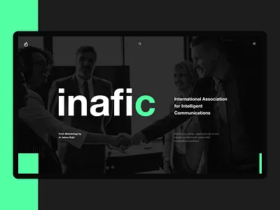 International Association for Intelligent Communication design figma flat green hero hero page minimal type typography ui ux web website