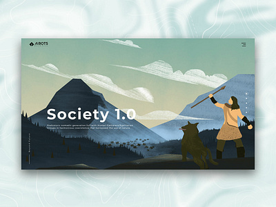 Society 1.0 Illustration adobe photoshop design illustration mountain ui ui design ux ux design wacom wacom tablet