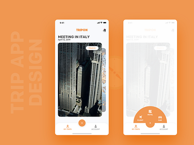 Trip App - Home Screen android app app cab car carpool design flight flight booking app home home screen hotel hotel booking ios ios app trip trip app ui uidesign user interface ux