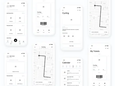 Low Fidelity Mockups app black google low fidelity skeleton ui white wireframe wireframe kit