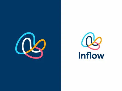 Inflow abstract brain branding flow inflow intersections logo mental performance