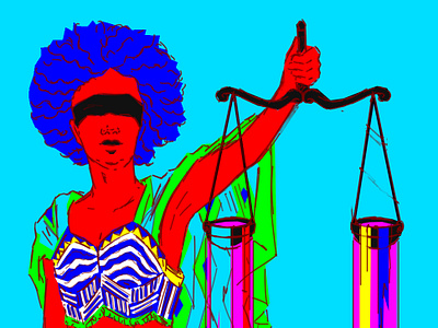Lady Justice in Art africa art coloful colours feminism hamburg humanrights illustration justice lines pattern scale texture vector water woman