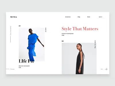 Mussa brand design fashion landing ui ux web web design