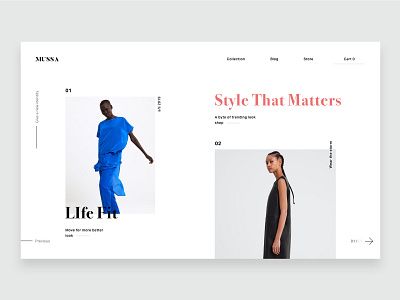 Mussa brand design fashion landing ui ux web web design