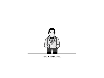 1942 - Casablanca character cinema design figure film flat illustration minimal movies vector