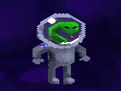 Astronaut Snake adobe photoshop astronaut character character art character design game game artist hexel hexels illustration marmoset marmoset hexels pixel pixels snake space voxel voxels