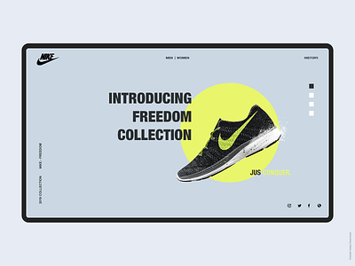 NIKE Landing Page Design Concept color exploration concept ecommerce landign page minimal nike nike air max nike running portfolio shopping uiux uxdesign vivid web design