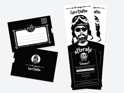 Lars 50 afterski beer black googles invitation motorhead party print