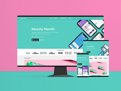 Moody Month design femtech moody web design