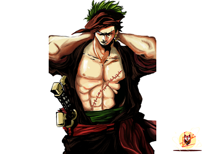 Roronoa Zoro anime design digital 2d digital painting one piece photoshop art