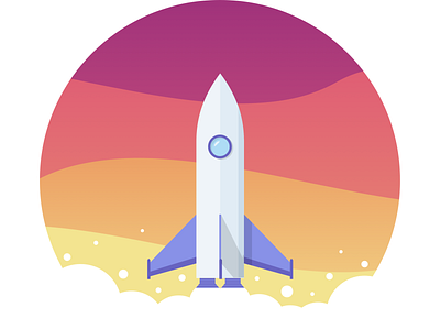 Rocket To Moon dribbble illustration sketch ui vector visual design