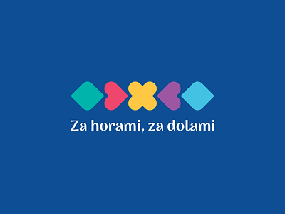 Za horami, za dolami logo blue branding corporate branding design flat green icon identity illustration logo purple red typography vector visual identity yellow