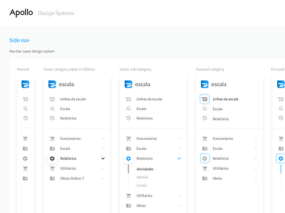 Apollo Design System - Side Nav apollo design system material design side nav