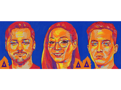 Talent portraits for BLAST Pro Series adobe photoshop illustration illustration art portait posca traditional art