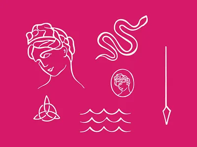 Wild Heaven Belisama Illustrations aquarius atlanta beer beer branding beer can creative agency design identity illustration roman snake sour beer spear water