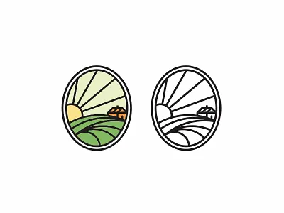 Agri agriculture farm logo nature sun village