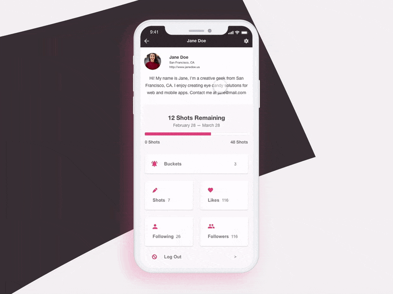 DailyUI #7 - Dribbble App Settings 7 dailyui design dribbble rebound settings ui