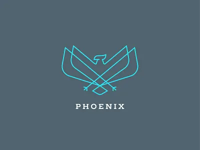 phoenix bird icon lines logo mark minimal phoenix simple symbol