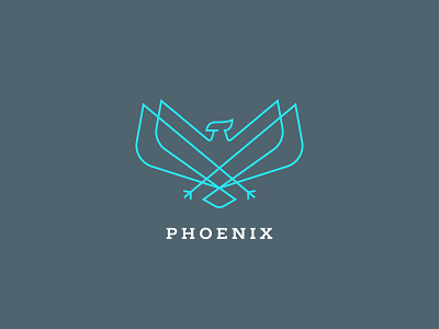 phoenix bird icon lines logo mark minimal phoenix simple symbol