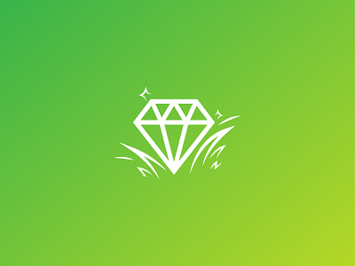 diamond in the grass crystal diamond grass green logo mark sparkling