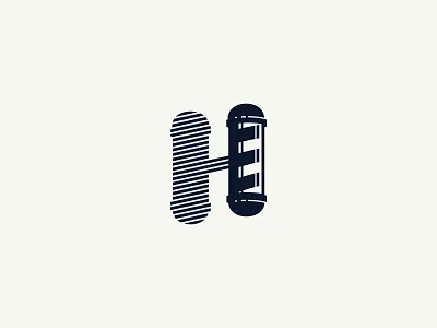 Handle Barbershop Parlor Pole Logo barber barbershop flat hunter oden logo parlor pole shadow