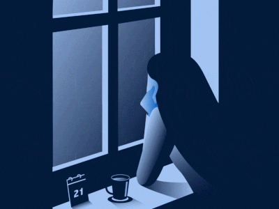 Blue Monday - Monday's Challenge 21 animation blue monday design girl illustration january mondays challenge motion design sad