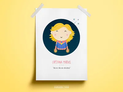 Capitana Marvel captain marvel character design graphic design illustration kids marvel poster