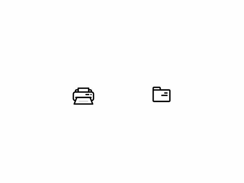 Printer & Folder - Micro Interaction 020 ae android animation archives bodymovin document files folded paper folder icon icon artwork ios lottie machine office print printer svg web work