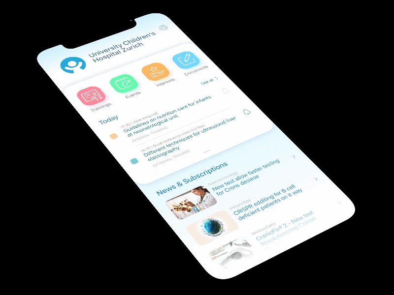 Hospital information app - microinteractions by Bobby Burkov on Dribbble