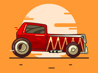 Cyclops auto car challenge design fanart febrally flat hot rod illustartion racing vector