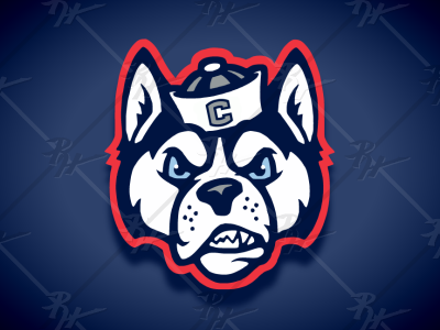 Vintage Style UCONN Huskies antique athletics basketball classic college design football high school husky logo malamute march madness mascot musher ncaa sports vintage