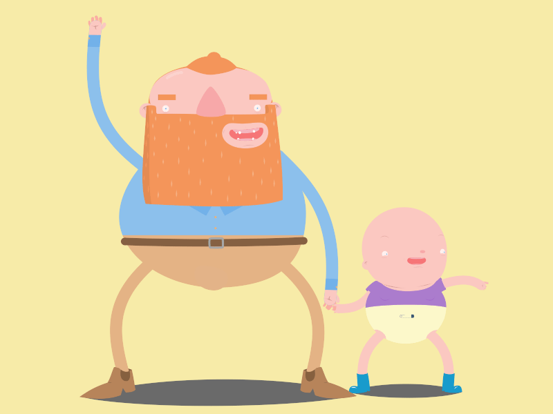 " h e y y a " ( n o a h + d a d ) 2d animation affinity designer cartoon dads gif moho vector wave